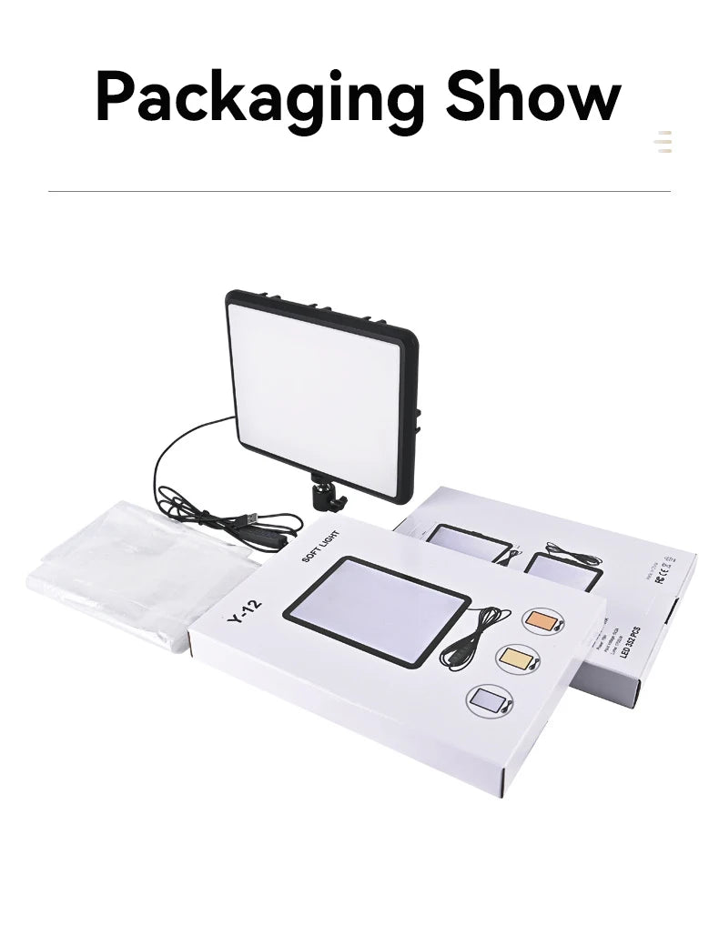 LED Video Light Dimmable Photography Continuous Lighting Adjustable Tripod Stand Portable Fill Light for Photo Studio Shooting
