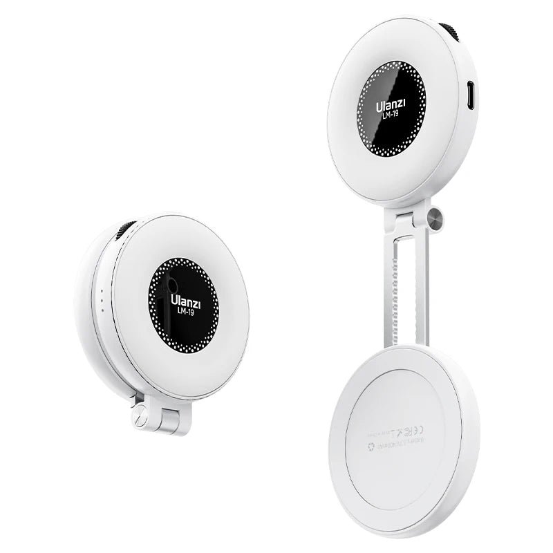 Ulanzi LM19 Mobile Phone Selfie Light Bi-color Pocket LED Magnetic Mini Ring Lamp Photography For iPhone 16 15 Apple 14 13 Pro