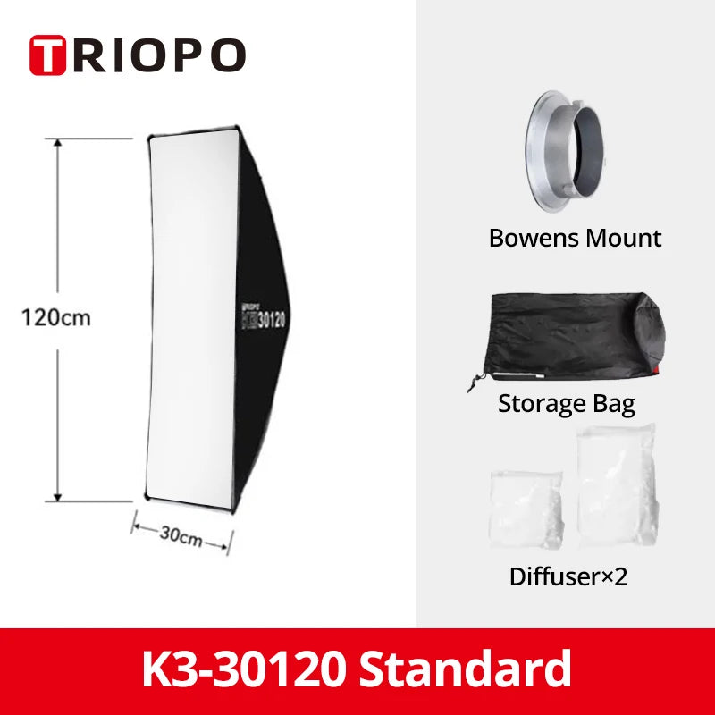 TRIOPO K3 Series 55cm 65cm 90cm 120cm Quick-Setup Octagon Softbox Bowens Mount for Godox Aputure Sokani Studio LED Video Light