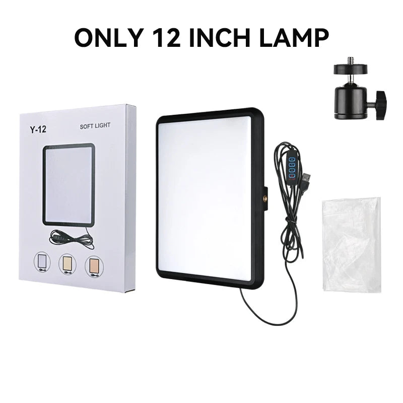 LED Video Light Dimmable Photography Continuous Lighting Adjustable Tripod Stand Portable Fill Light for Photo Studio Shooting