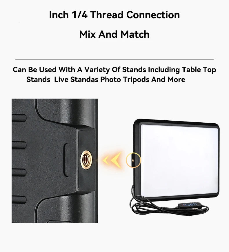 LED Video Light Dimmable Photography Continuous Lighting Adjustable Tripod Stand Portable Fill Light for Photo Studio Shooting