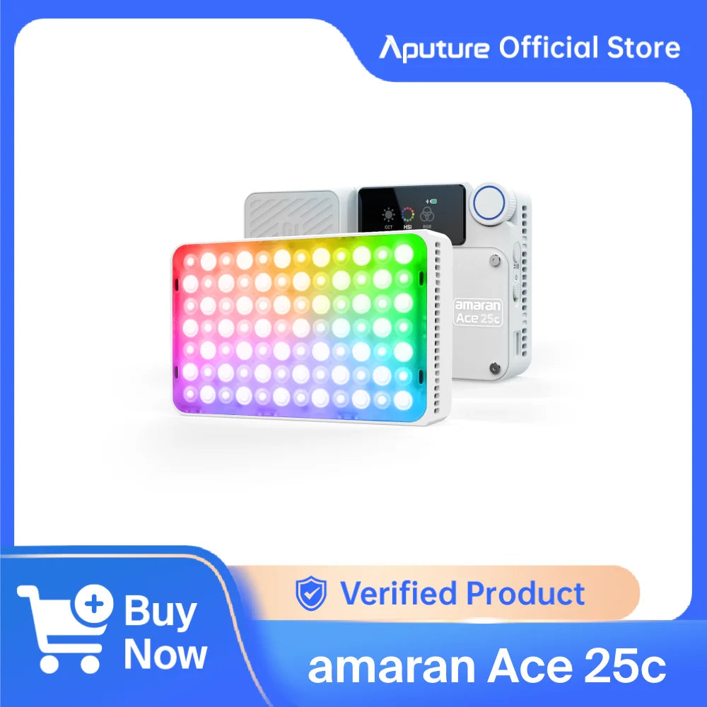 amaran Ace 25c Kit Full Color Compact LED Mini On-camera Light 2300K-10000K One-second Setup with the Amaran Ace Lock by Aputure