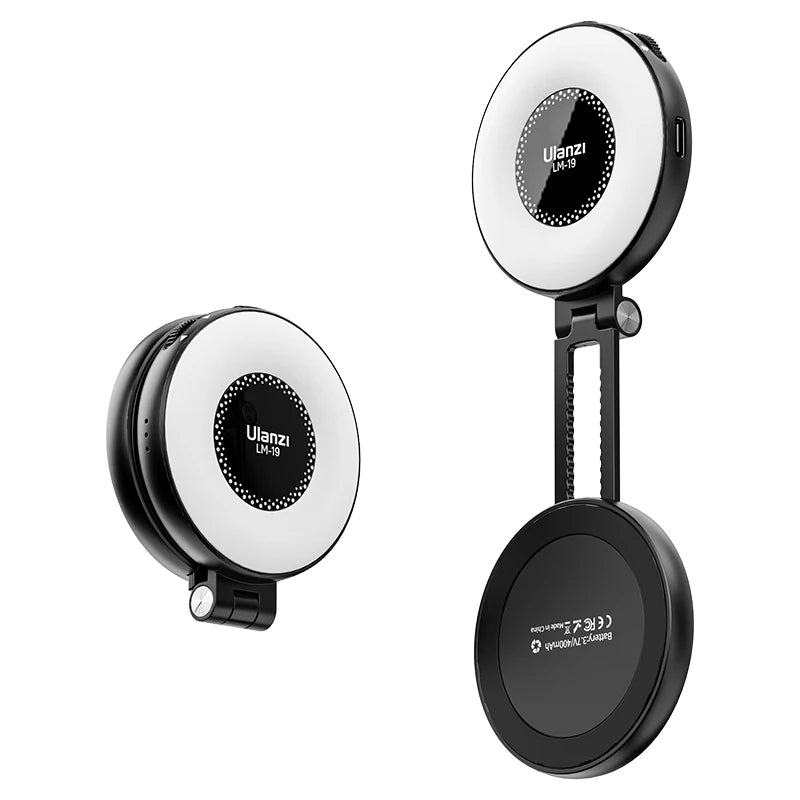 Ulanzi LM19 Mobile Phone Selfie Light Bi-color Pocket LED Magnetic Mini Ring Lamp Photography For iPhone 16 15 Apple 14 13 Pro