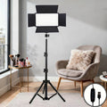 LED Video Photography Atmosphere Fill Light 9-Inch Square 43-Inch Tripod USB Power Supply 3 Light Colors Adjustable 4 Leaf Baffl