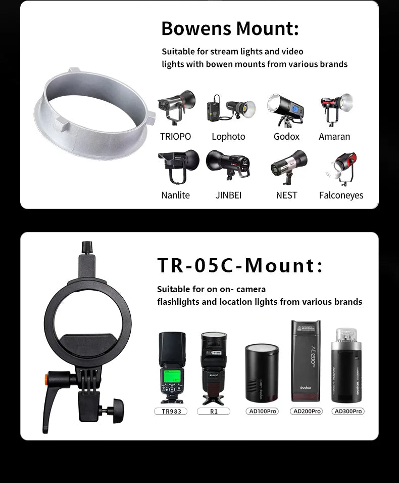 TRIOPO K3 Series 55cm 65cm 90cm 120cm Quick-Setup Octagon Softbox Bowens Mount for Godox Aputure Sokani Studio LED Video Light